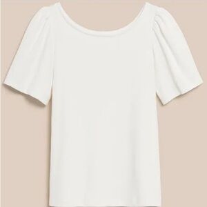☁️ NWT Banana Republic Crepe White Top